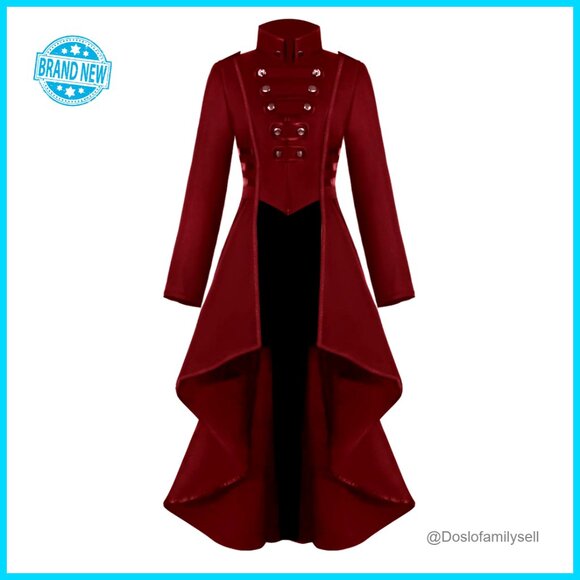 Steampunk Tailcoat Jacket Vintage Gothic Corset Tuxedo Uniform Slim Fit